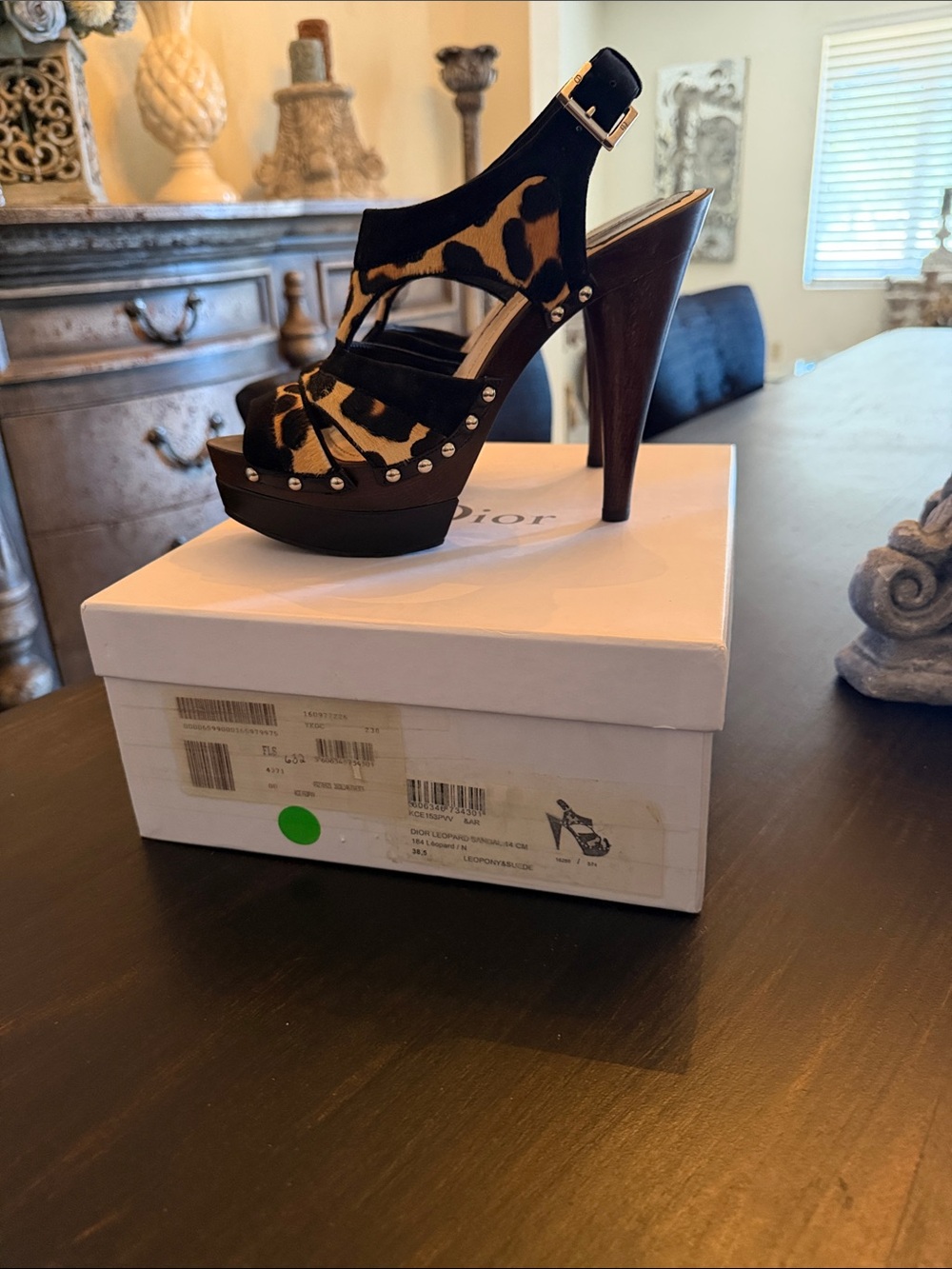 Dior - Leopard Print Platform Heels - Black & Brown